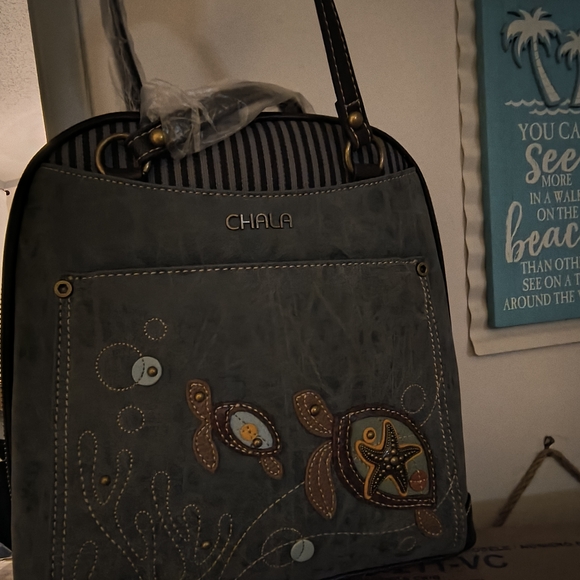 Sea Turtle Backpack Purse - Picture 2 of 5